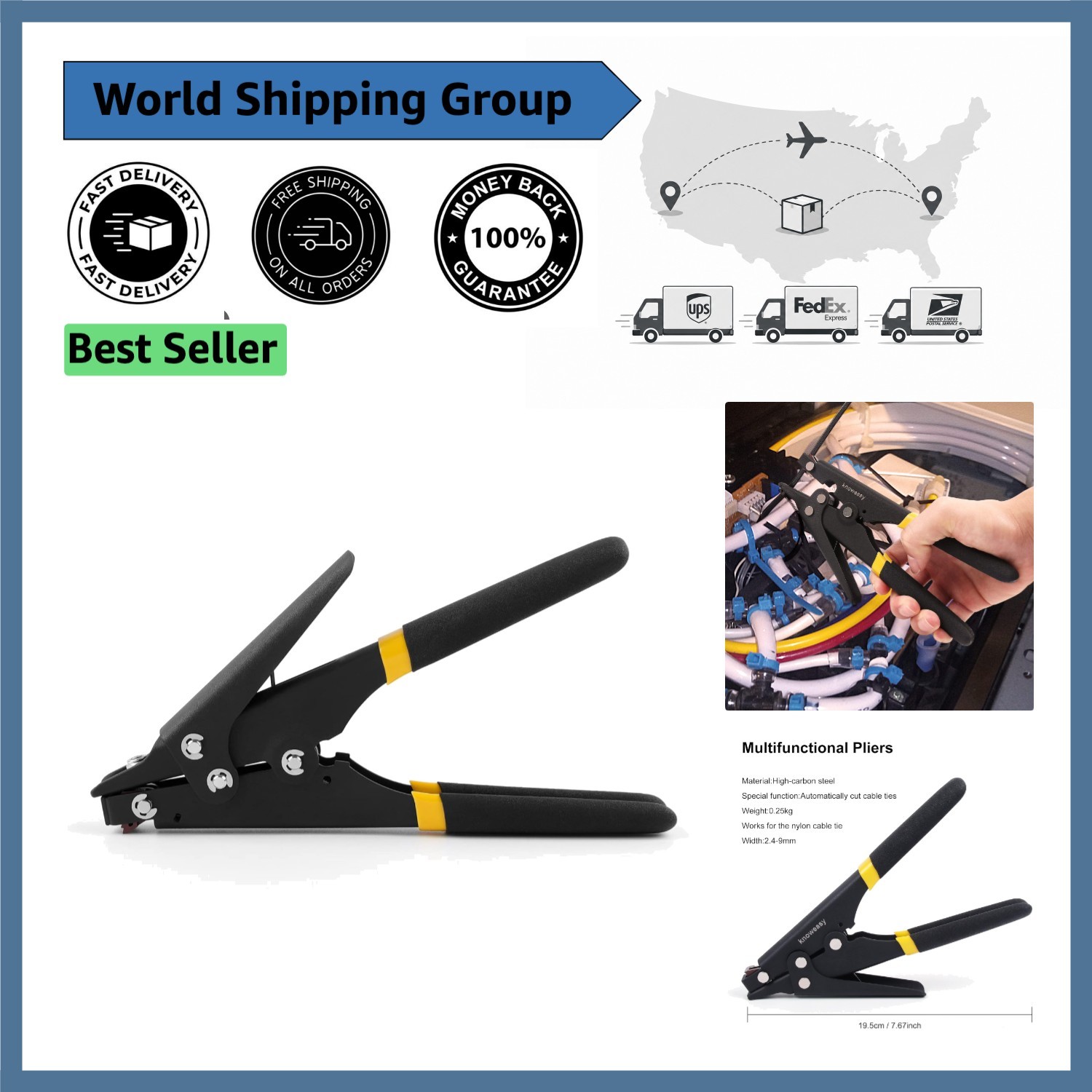 Cable Tie Cutting Gun – 0.3 Kg Pistol Grip Tool for Industrial Cable Management