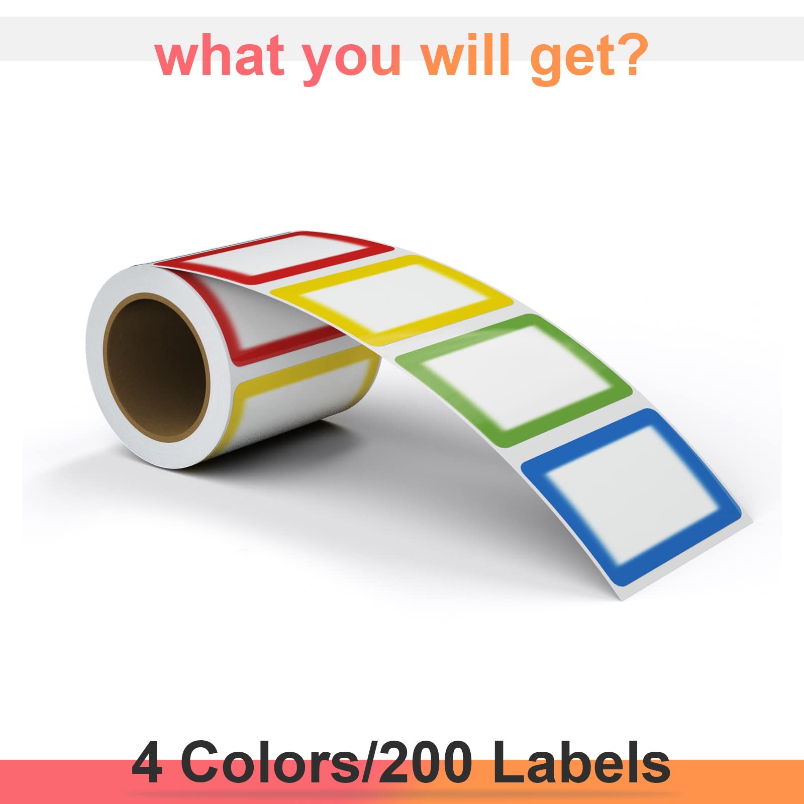 MFLABEL® Colorful Plain Name Tag Labels – 200 Stickers, 1 Rolls,