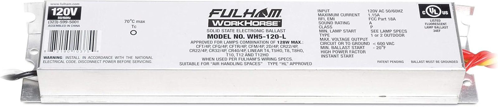 Lighting WH5-120-L Workhorse 5 Adaptable Electronic Fluorescent Lamp Ballast