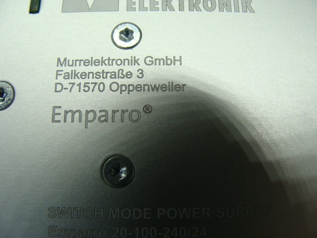 MURR ELEKTRONIK EMPARRO D-71570 85442 SWITCH MODE POWER SUPPLY IN:100-230VDC