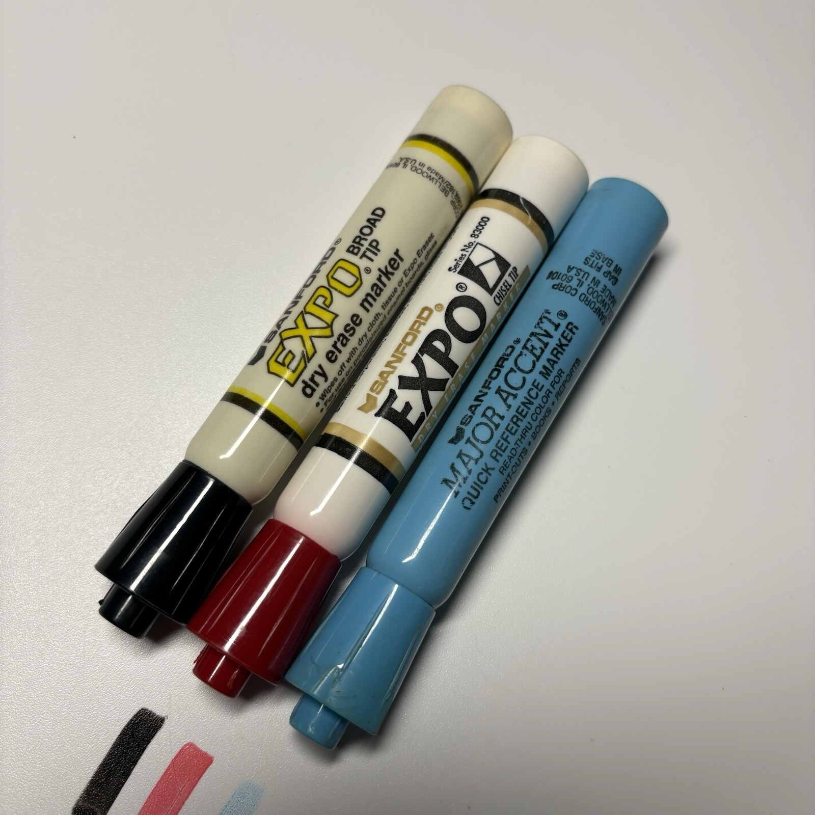 Vintage Sanford EXPO Dry Erase Markers Old Formula Collectible Major Accent