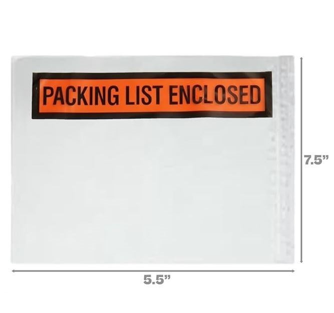1000 Pieces 4.5″ x 5.5″ Packing List Enclosed Envelopes, Panel Face for Shipping
