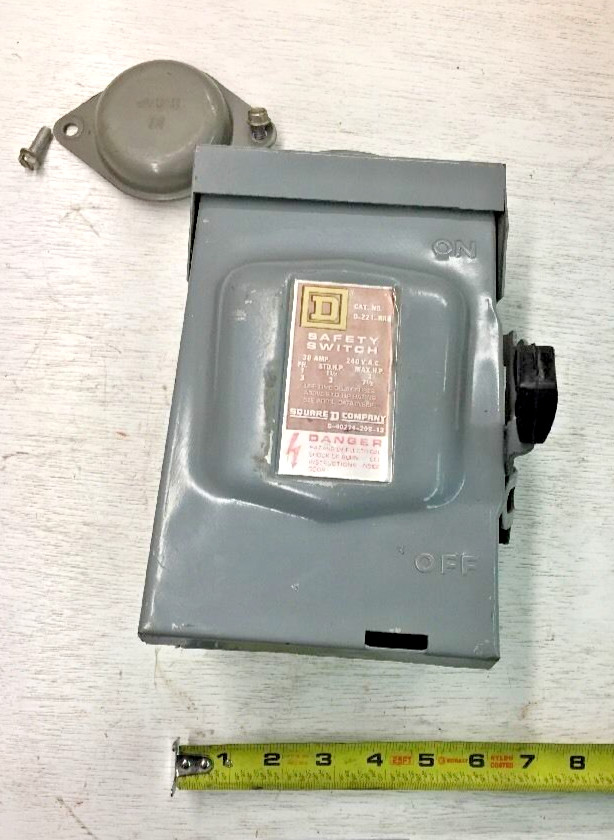 Square-D Safety Switch D-221-NRB Series C2, 30A, 240Vac, Single Throw