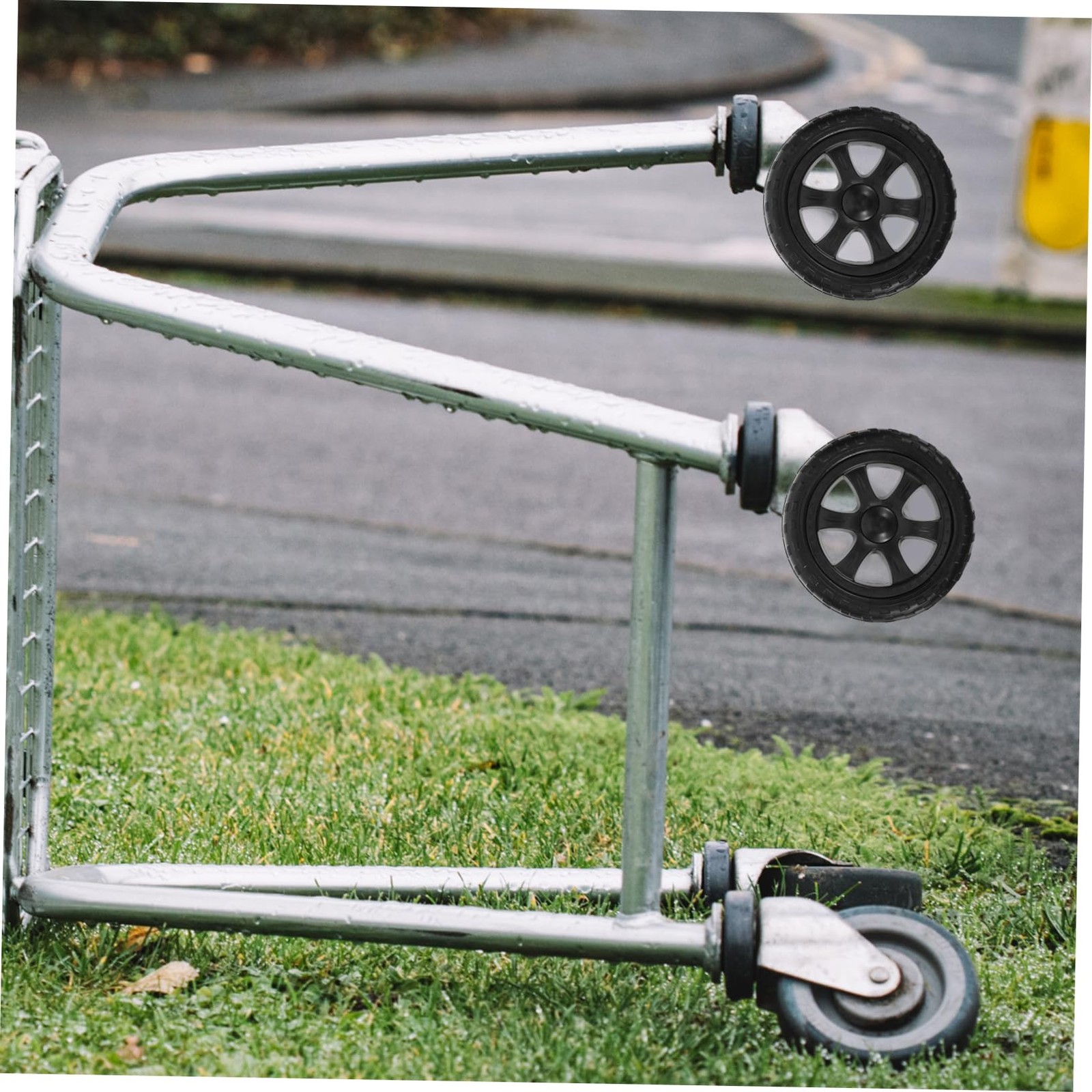 Replacement Grocery Shopping Cart Wheels 6.69×6.69×1.37 In Folding 2 PCS