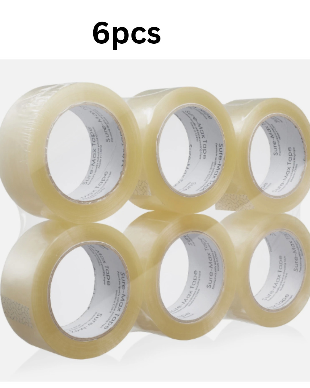 6pcs Packing Tape for Moving and Sealing Boxes, Clear, 1.9 in x 60.3 Yards,
