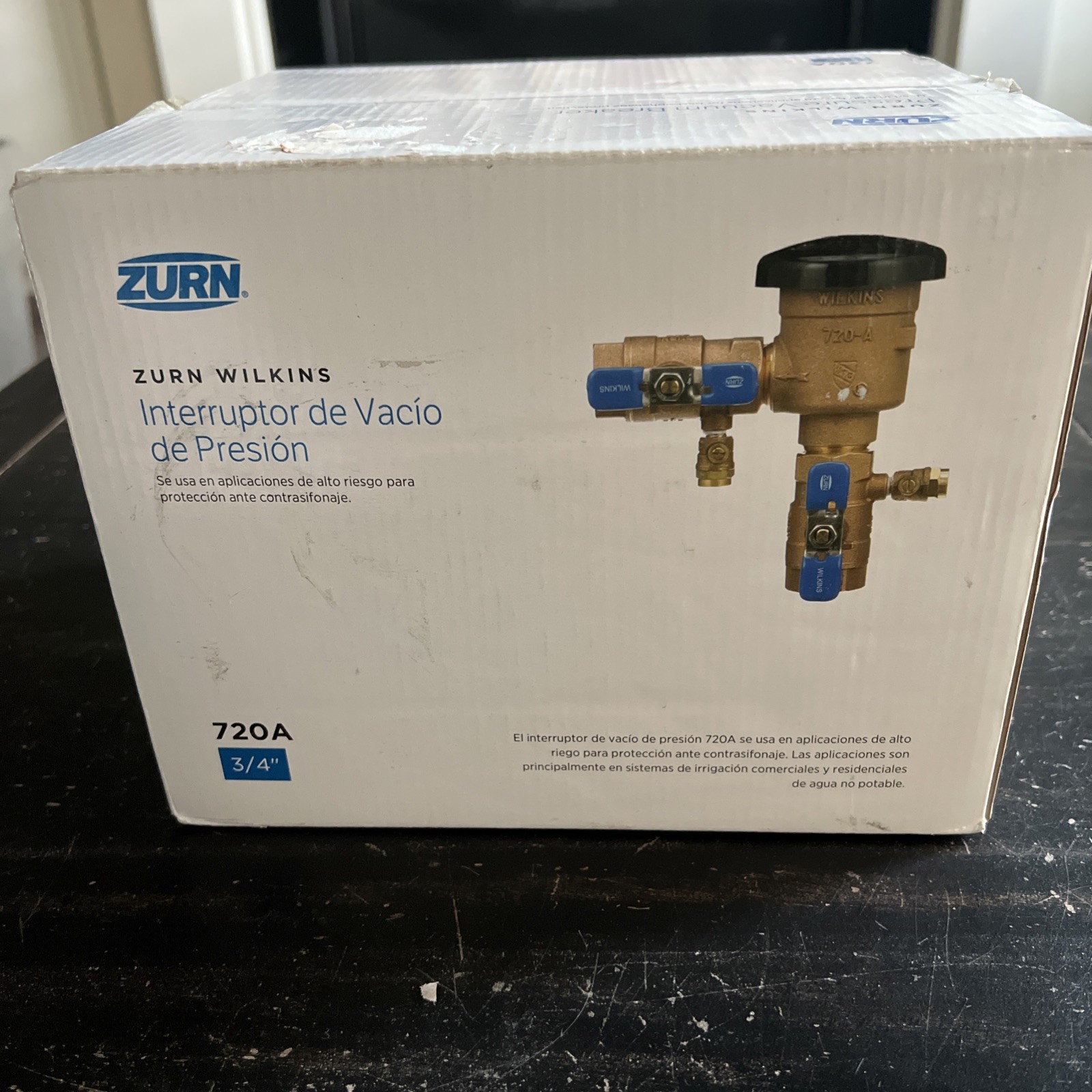 Zurn 34-720A Wilkins 3/4In. 150 PSI Pressure Vacuum Breaker – New – Open Box