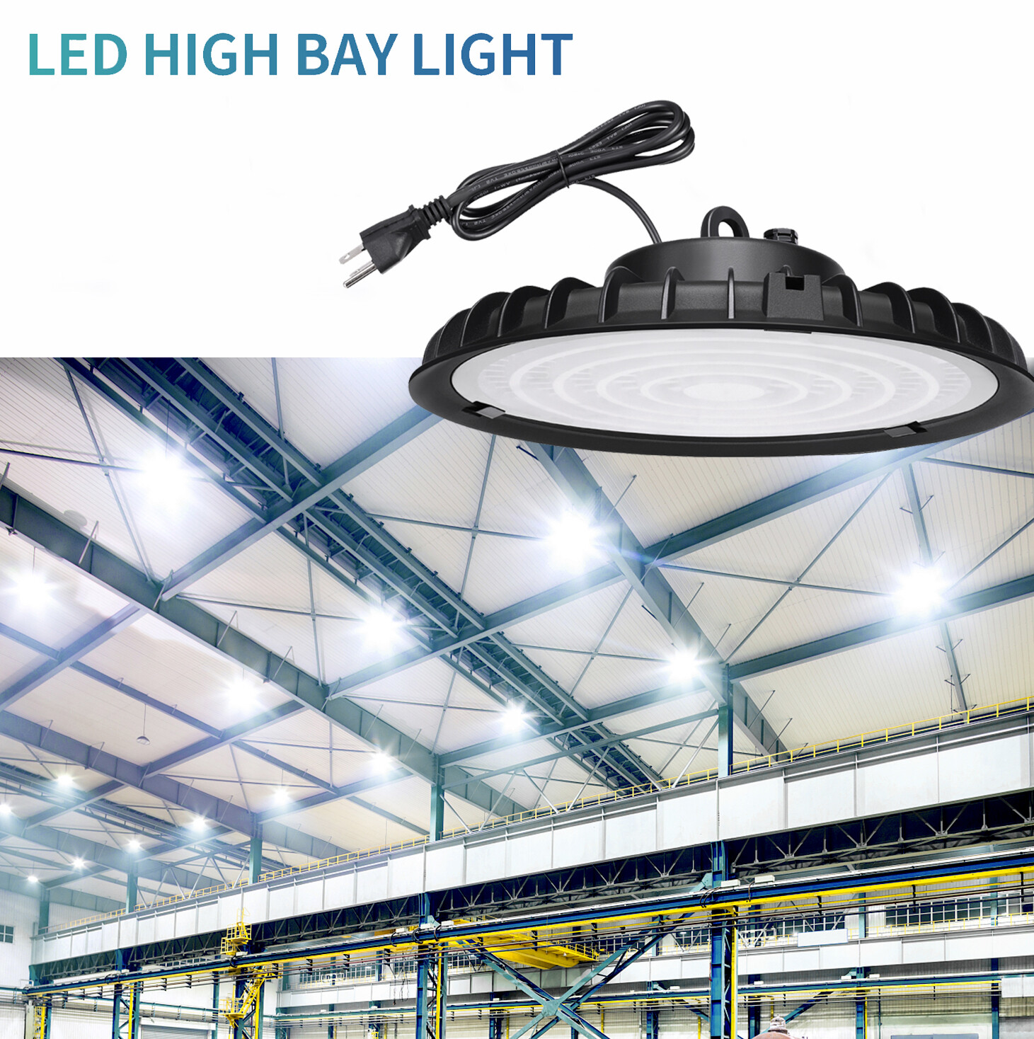 4 Pack 300W UFO Led High Bay Light Industrial Commercial Factory Warehouse Light