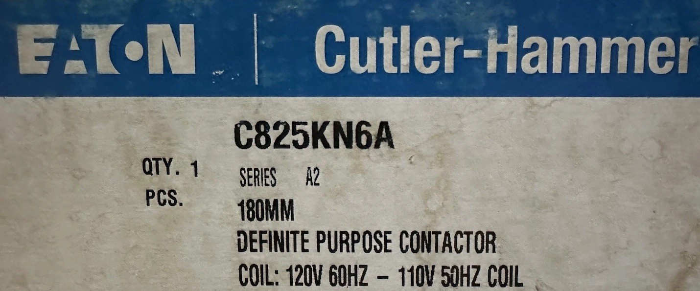 Eaton Cutler-Hammer C825KN6A 200 A 3-Pole Contactor/Trane CTR01516 Equivalent