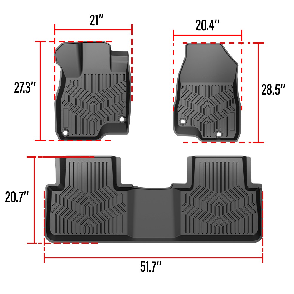 LQI TPE Floor Mats Fit Acura RDX 2019 2020 2021 2022 2023 2024, All Weather
