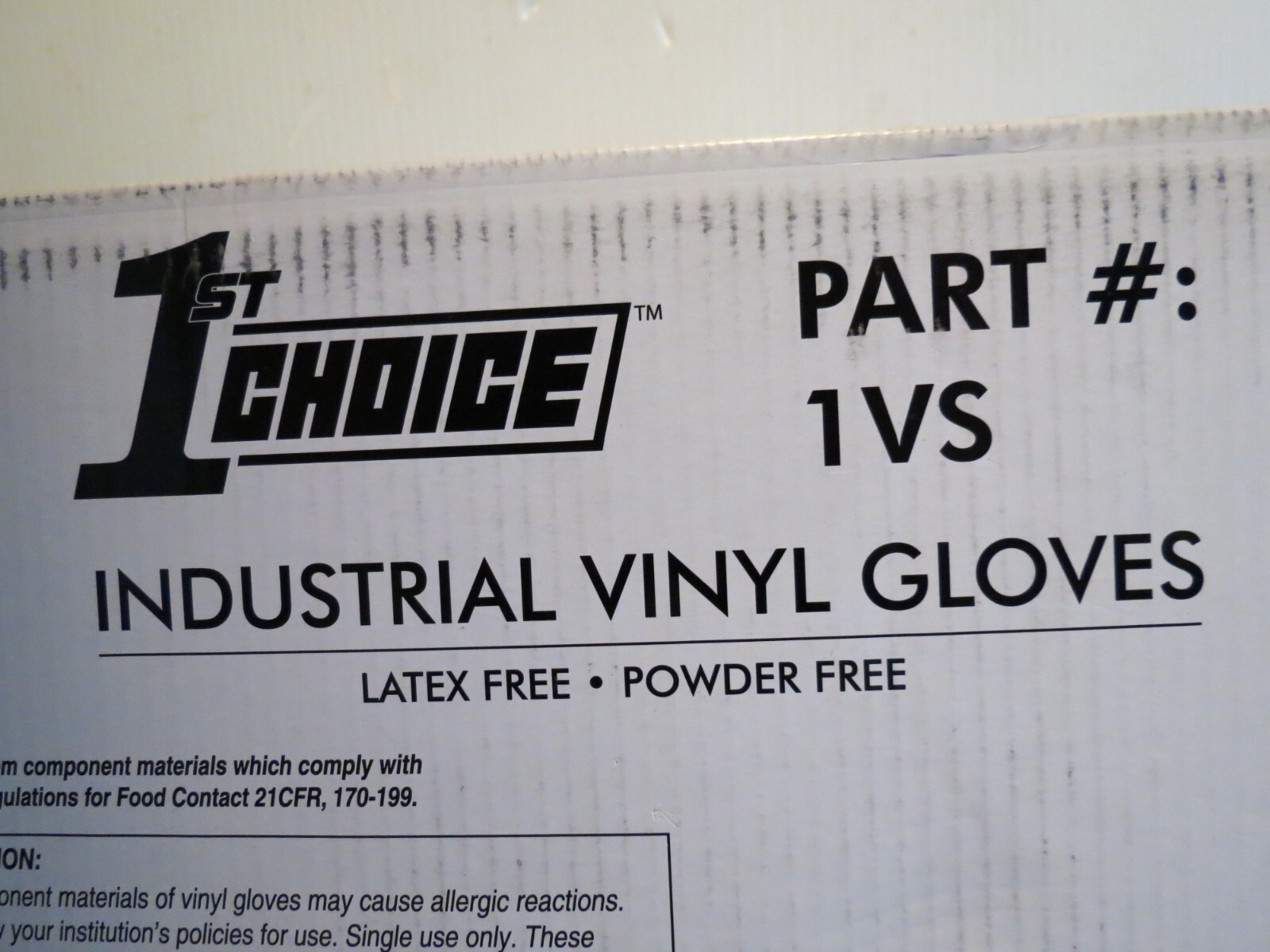 1ST Choice Industrial 1VS Powder-Free Vinyl Gloves 10 Boxes X 100 Gloves – SMALL
