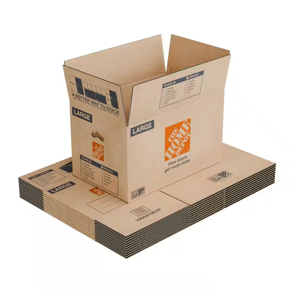 Large Moving, Shipping, Packing Box with Handles (50 Pack)