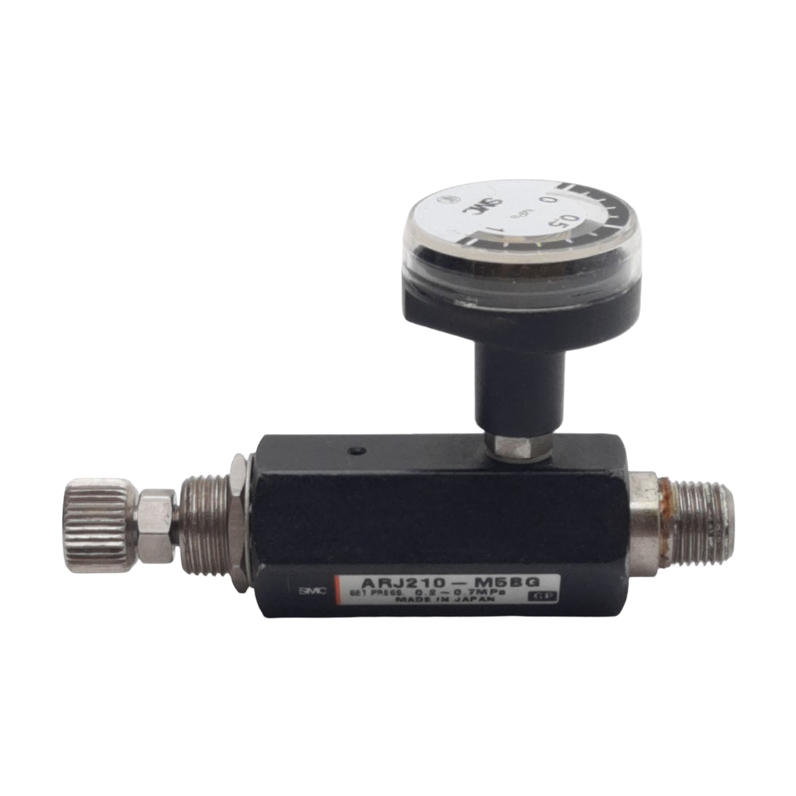 SMC ARJ210-M5G Miniature Regulator, 0.2-0.7MPa, 0.8MPa Max, 1/8in NPT Male, M5