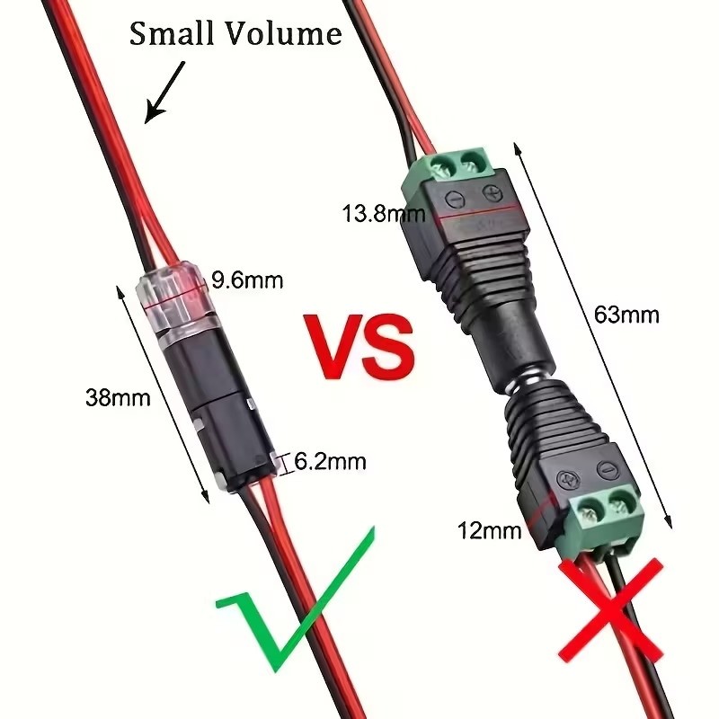 150 PCS Double-Wire Plug-in Cable Snap Connector Terminal Block w Locking Buckle