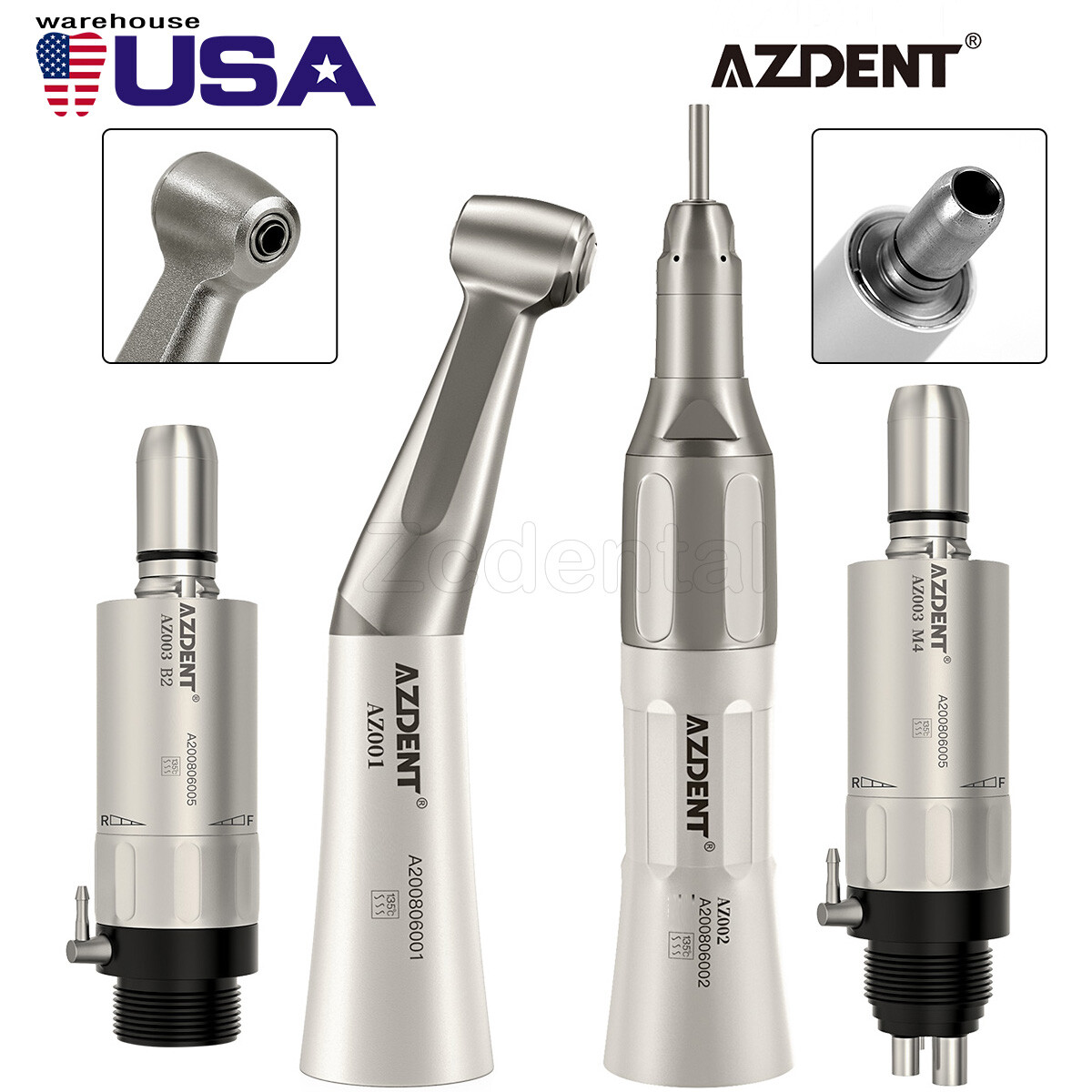 Joydental Dental Slow Low Speed Handpiece 2/4H Air Motor Straight Contra Angle