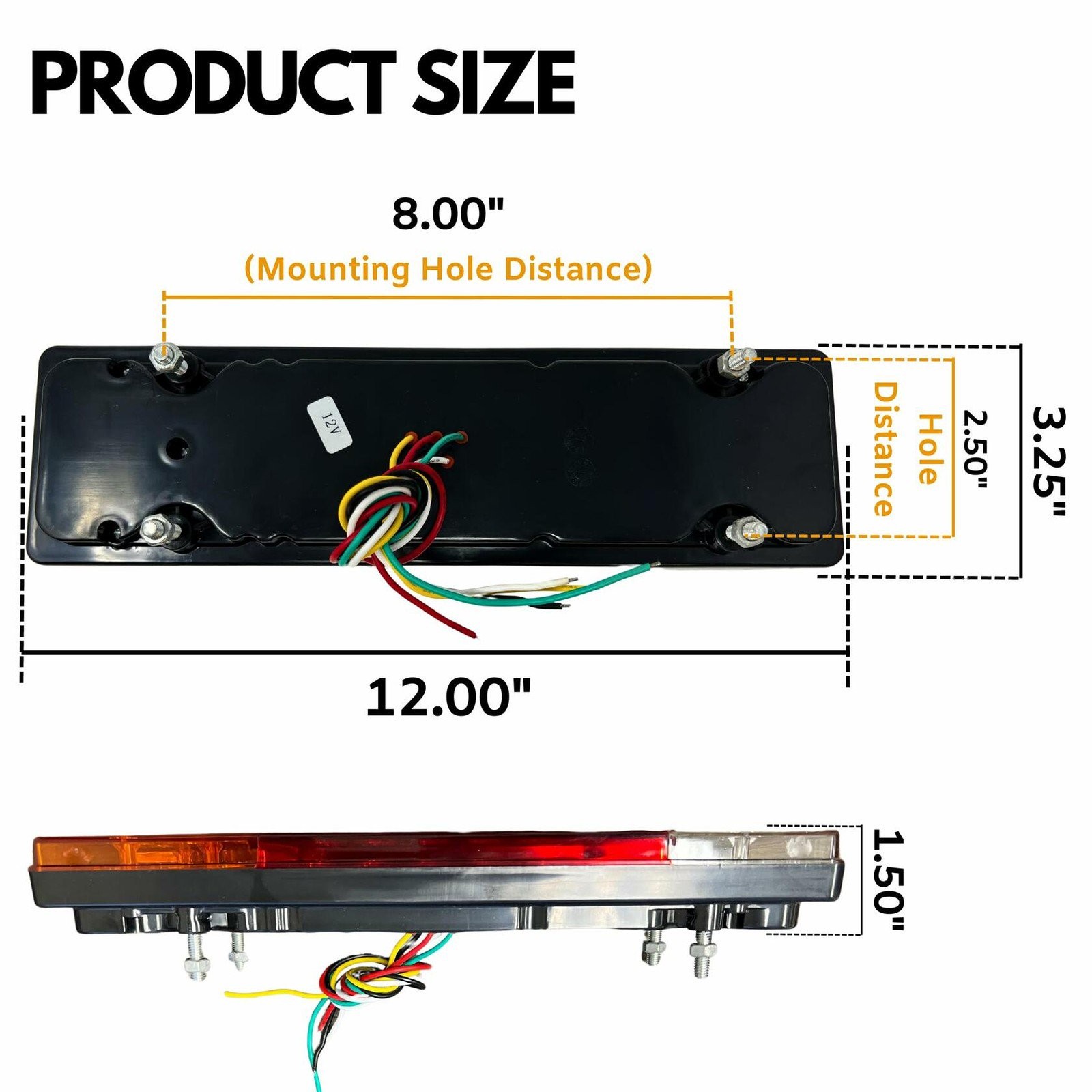 All Star Truck Parts] 33 LED Truck Rectangle 3 Color Tail Light Bar…