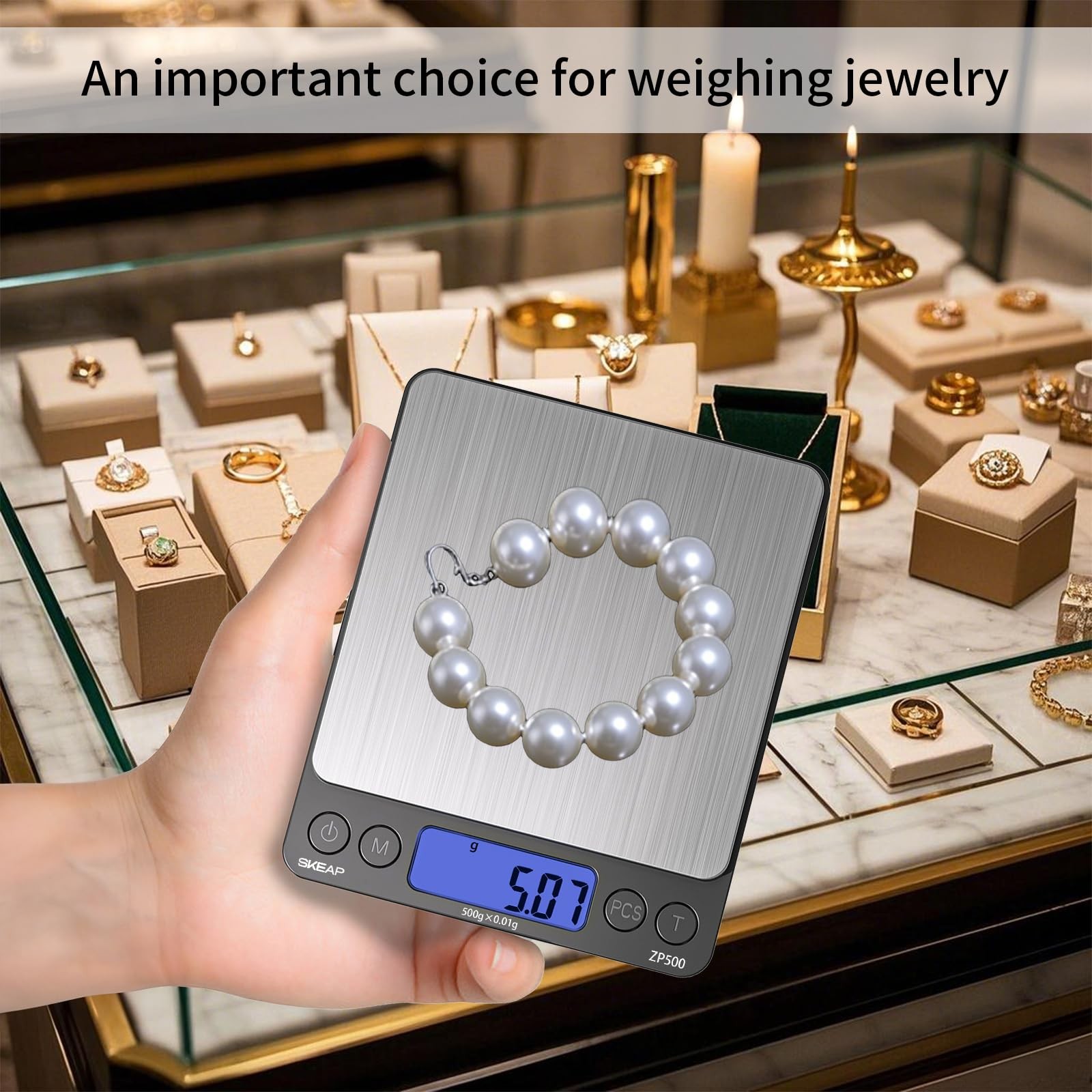 Digital Jewelry Scale – 500g x 0.01g Precision Gold Scale for Jewelers & Coll…