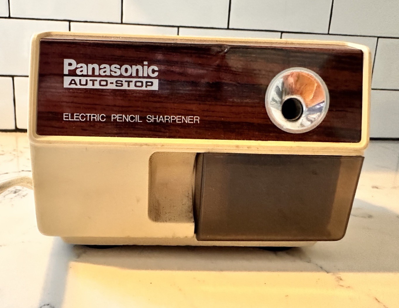 Electric Pencil Sharpener Panasonic KP-110 Auto Stop Brown
