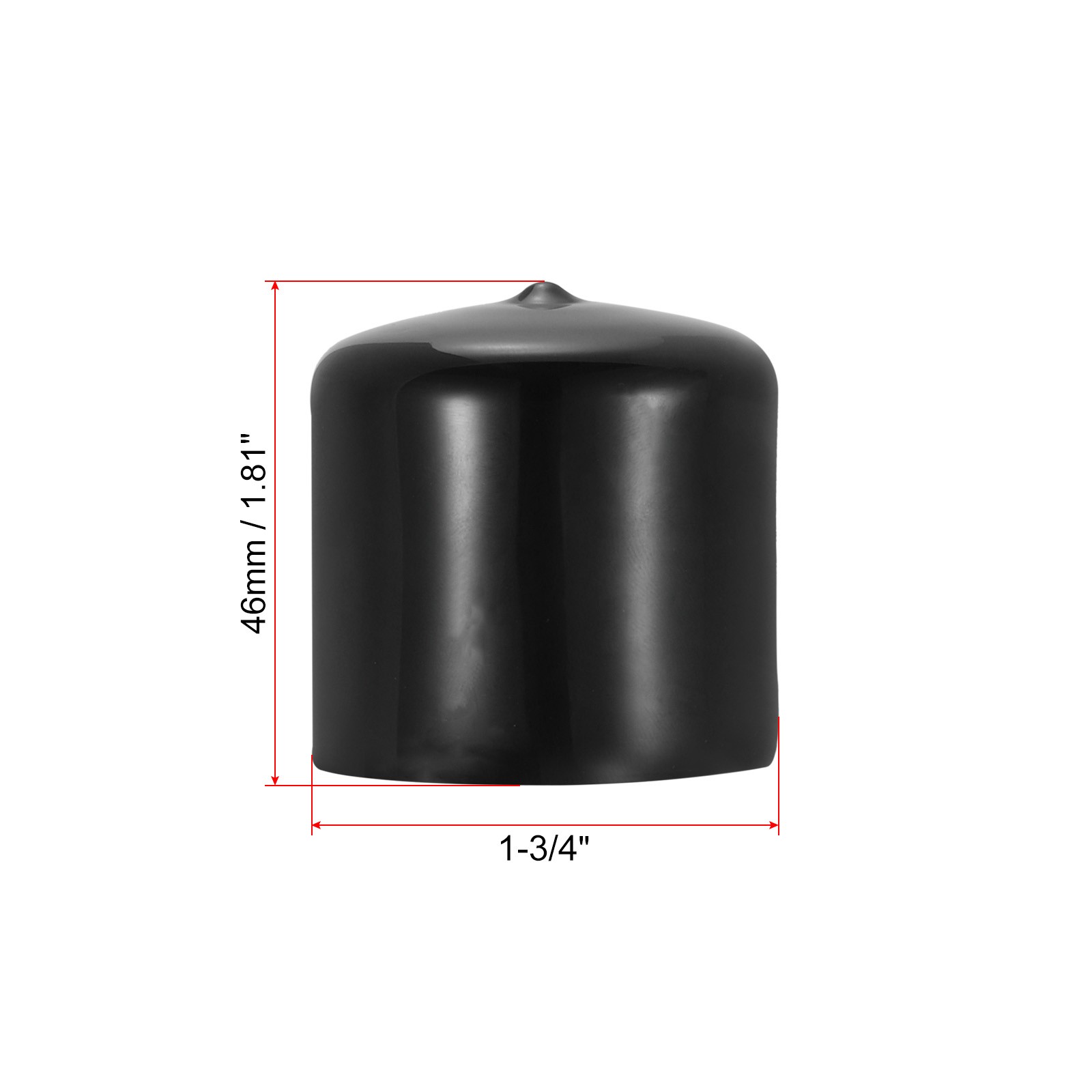 8 Pcs 1-3/4″ ID Round Rubber End Caps Flexible Rubber Bolt Covers Caps Black