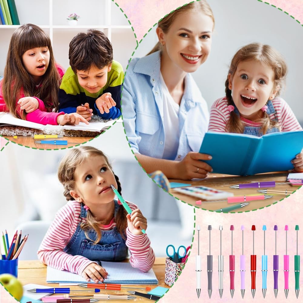 150 Pcs DIY Beadable Pen Kit Multicolor Bulk Ballpoint DIY Crafting Pens with…