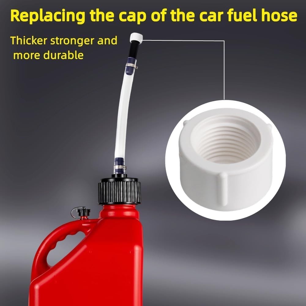 6 Pcs Racing Fuel Jug Hose Dust Cap Replacement White Plastic Gas Can Spout