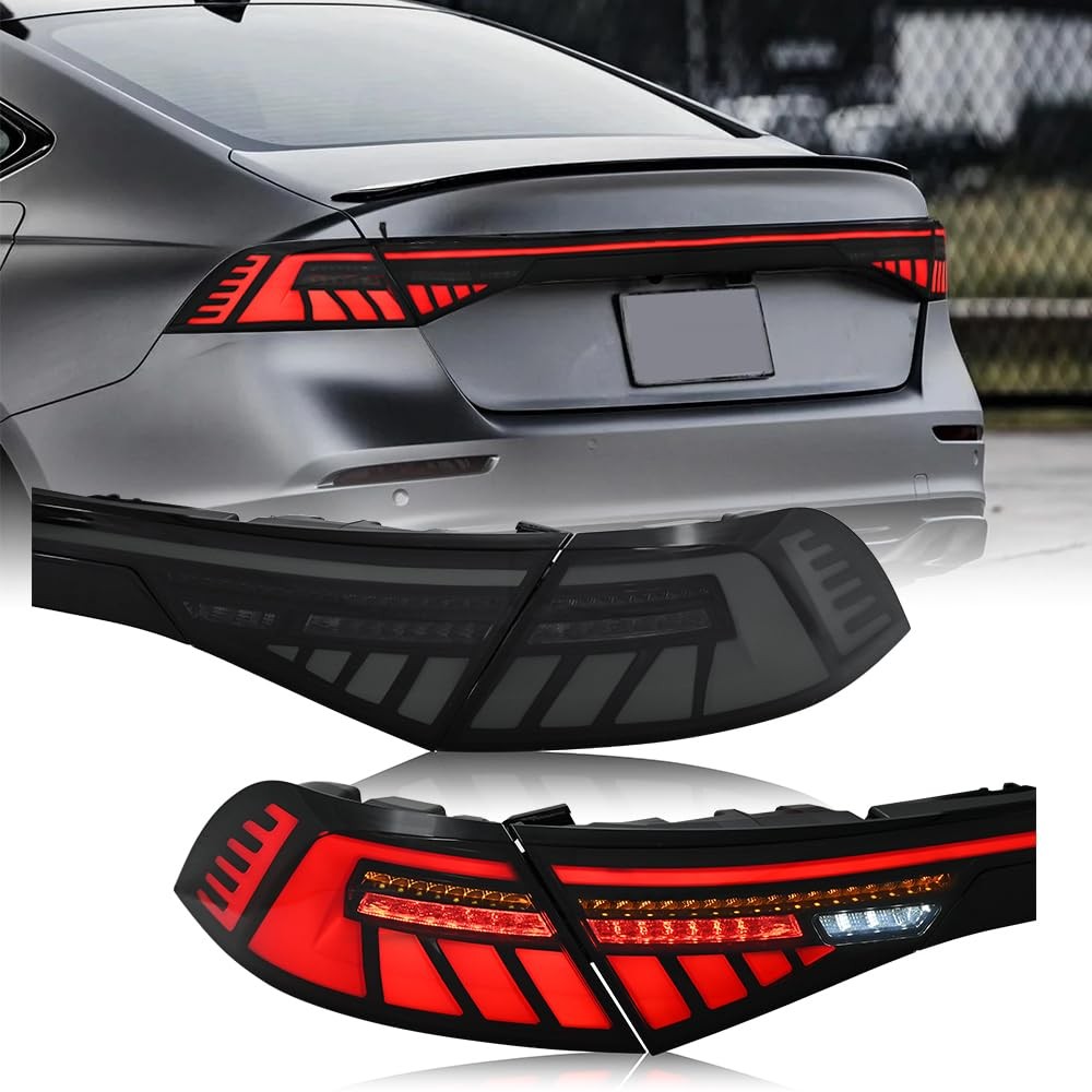 Honda Accord 2023-2025 Smoke Taillights Driver Passenger Side 11th Gen White