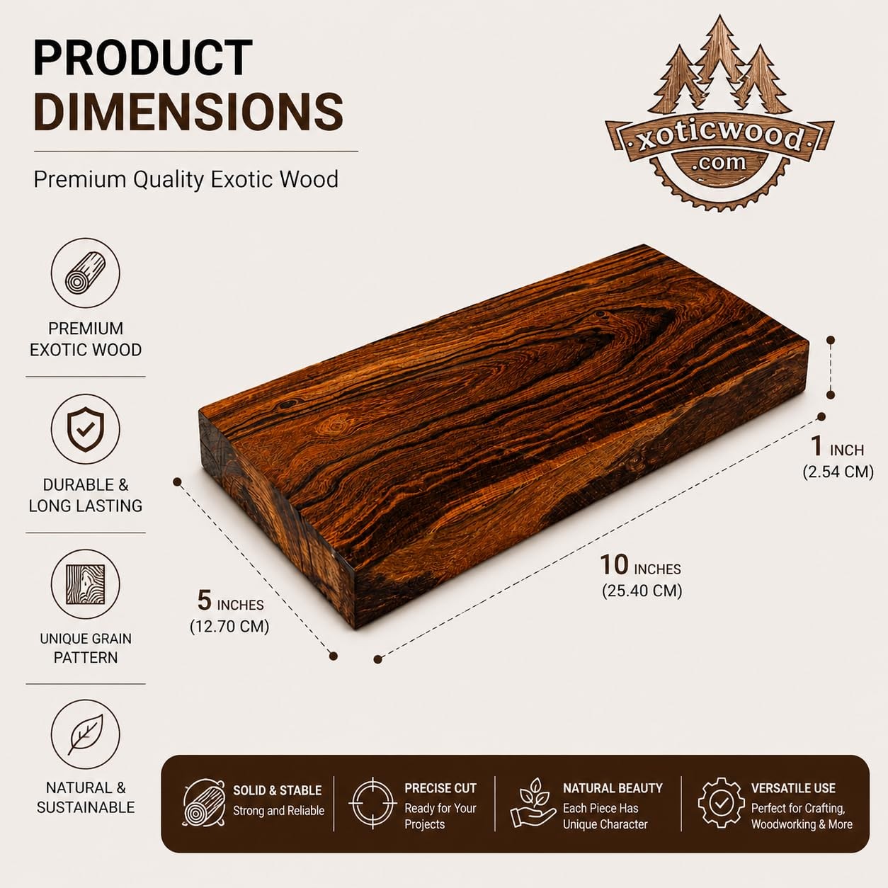 IECAP LLC Desert Ironwood Blank Scales 10 x 5 x 1 In – Exotic hardwood Block …