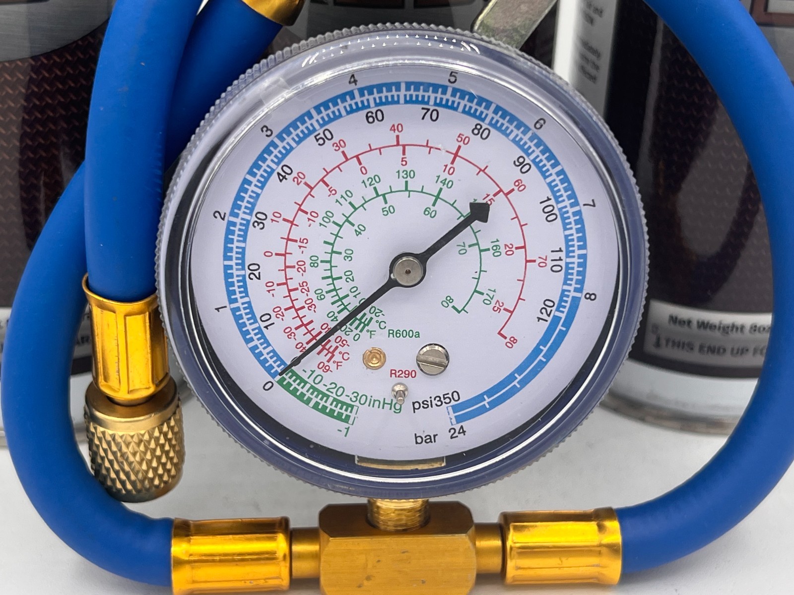 Envirosafe R290, R-290 Refrigerant, 1 can with Brass Charging Gauge