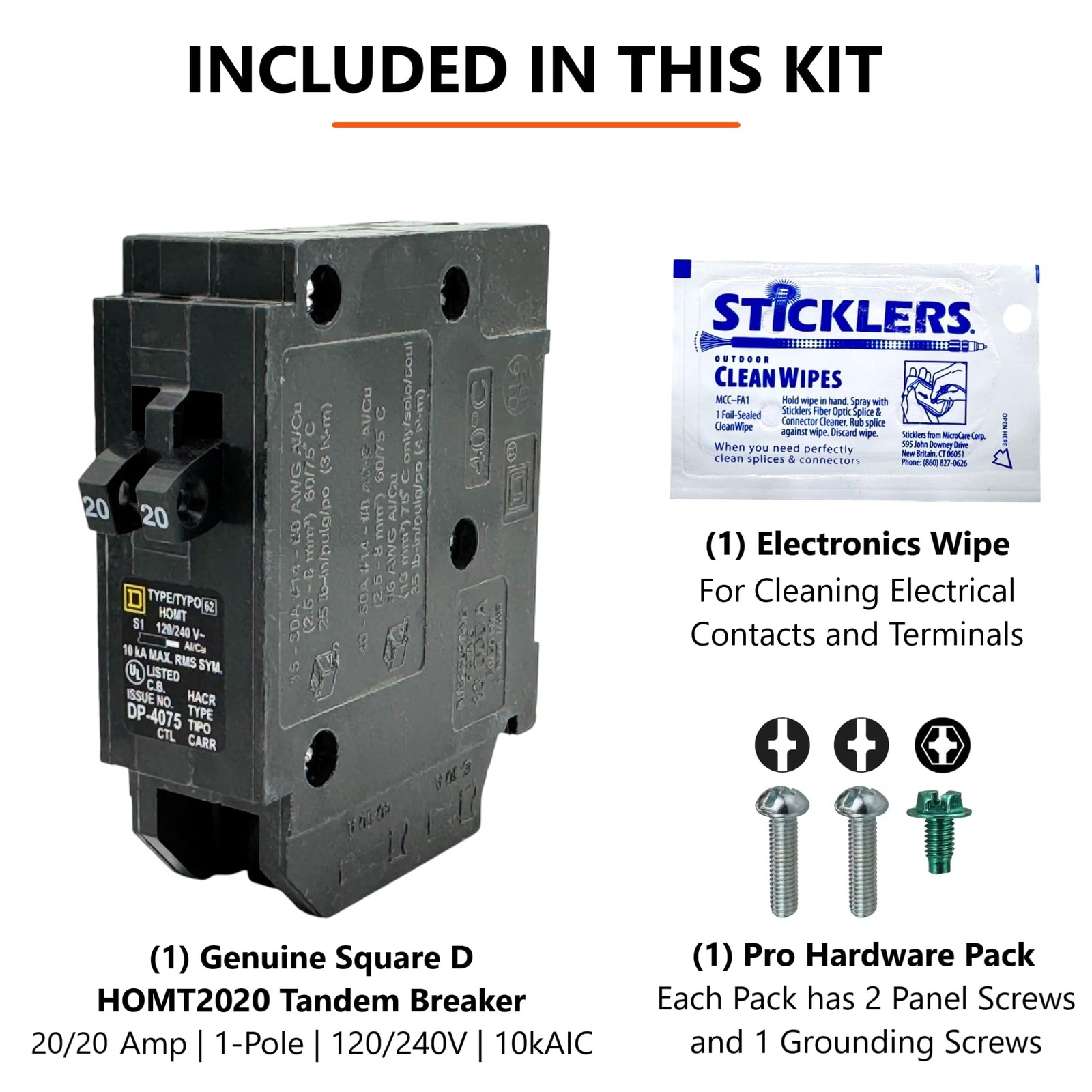 FalconSupply Genuine Square D HOMT2020 Tandem Circuit Breaker Kit 1 Pack, 20/…
