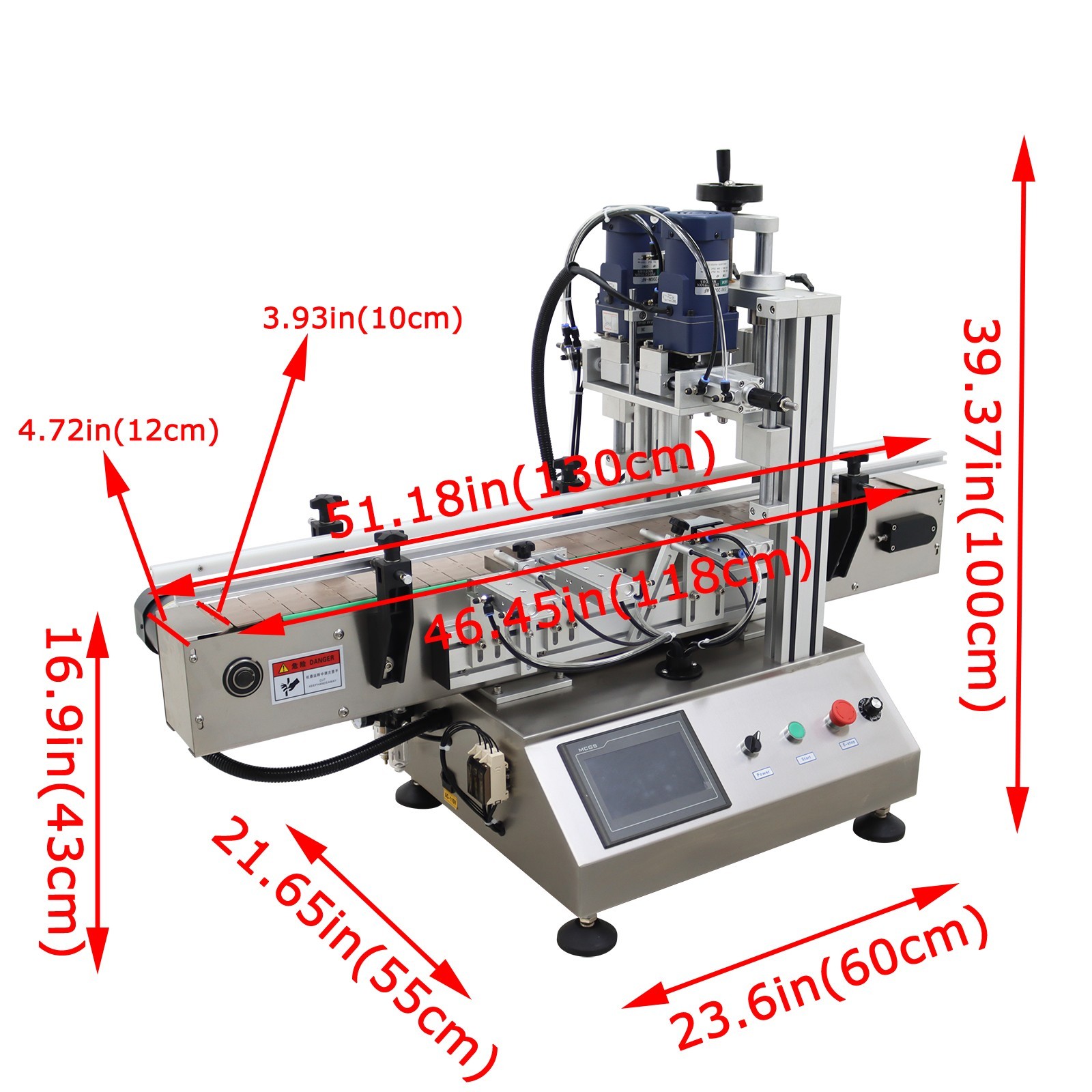 0.79-3.94»Desktop Conveyor Rubbing Capping Integrated Machine 10-30Bottles/min