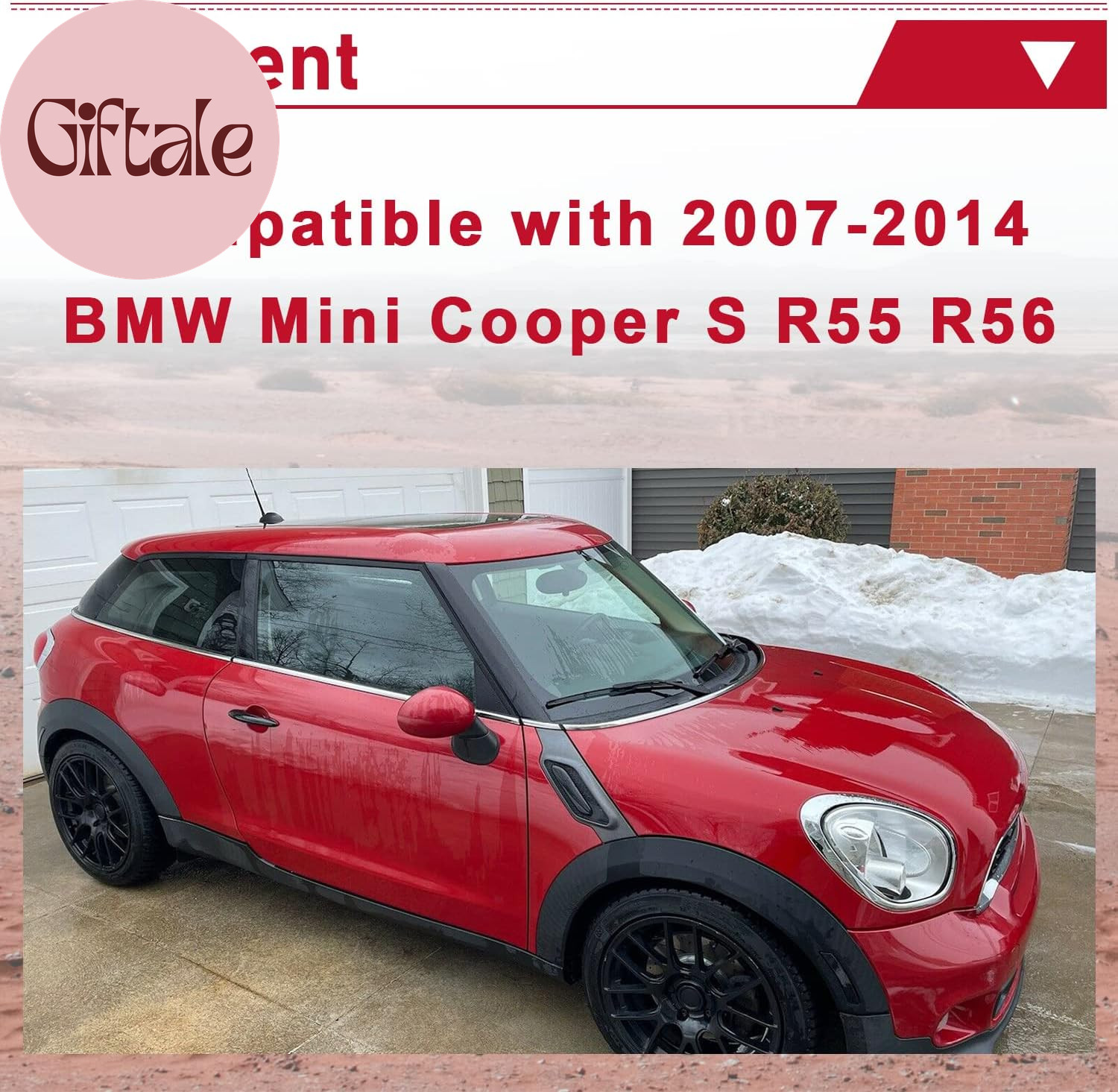 Pair of Door Handle Covers Compatible with 2007-2014 BMW MINI Cooper S R55 R56 G