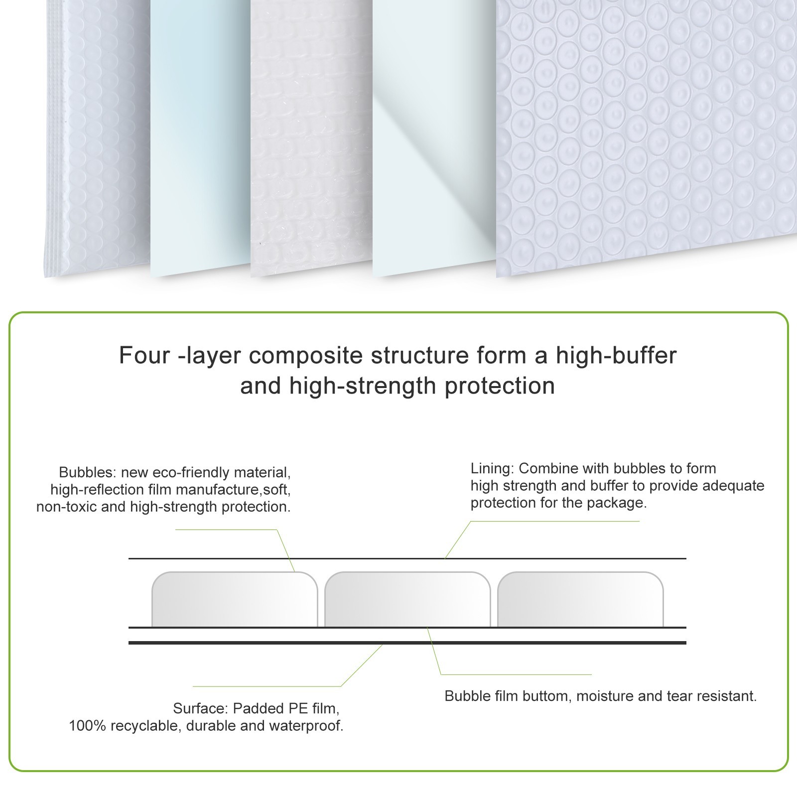 #00 15 PCS 6×9 Inches Poly Bubble Mailers, Padded Envelopes Bags