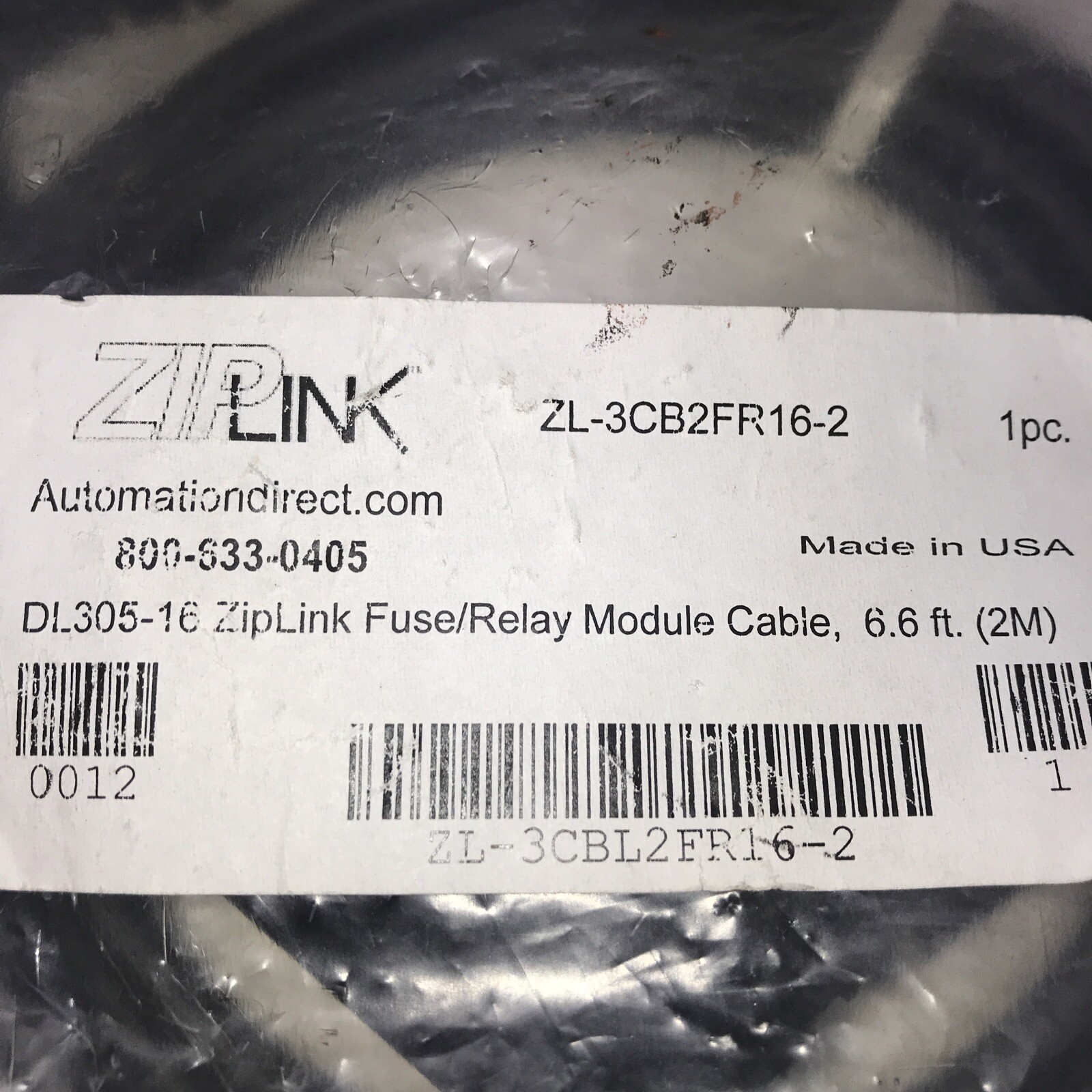 **NEW ZL-3CB2FR16-2 AUTOMATION DIRECT CABLE ZIPLINK DL305-16 6.6FT (2M) #