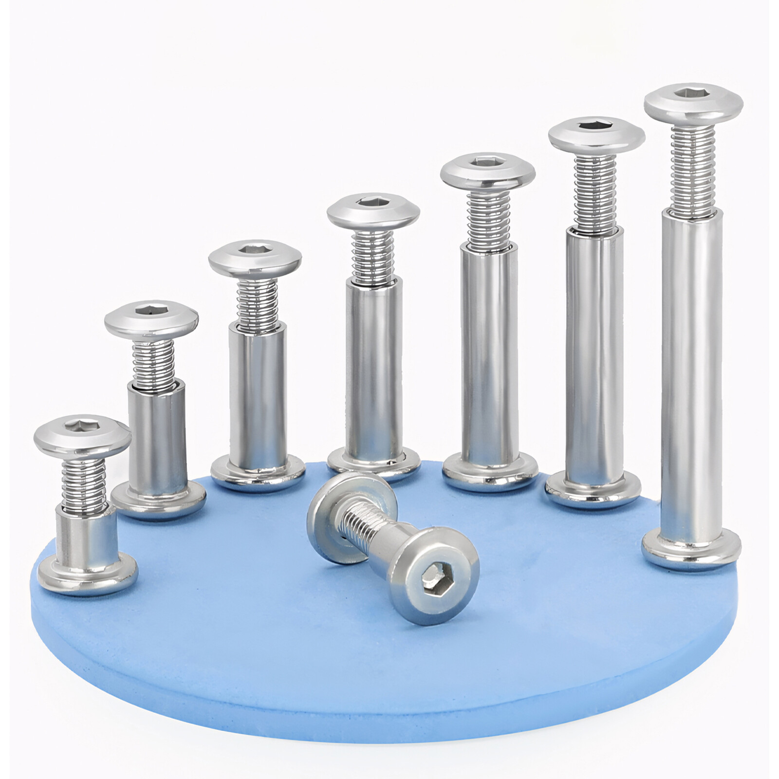 FURNITURE CONNECTOR BOLTS & CAP NUTS, FLAT HEAD ALLEN KEY SCREWS STAINLESS STEEL