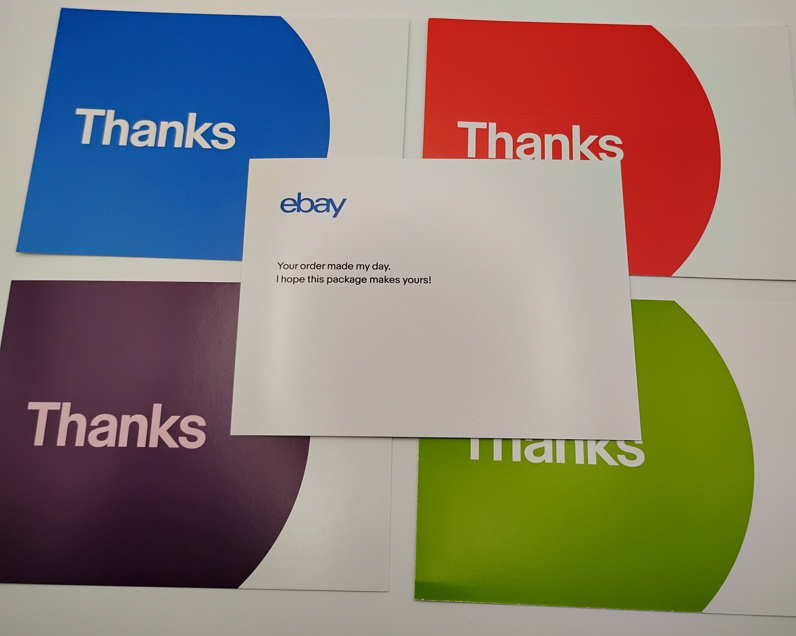 EBAY BRANDED «THANK YOU» POST CARDS in ASSORTED COLORS 4″ x 6″ 20 CT