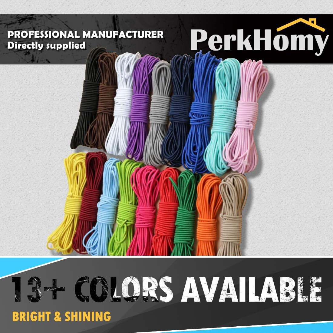 PerkHomy Bungee Shock Cord Rope Heavy Duty Polyester Bungie Elastic Stretch S…