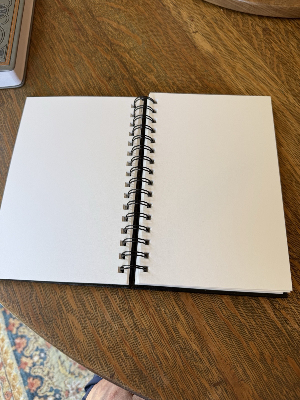 Two Journals Blank Pages One Carved Leather Bound, One Spiral Bound Leatherette
