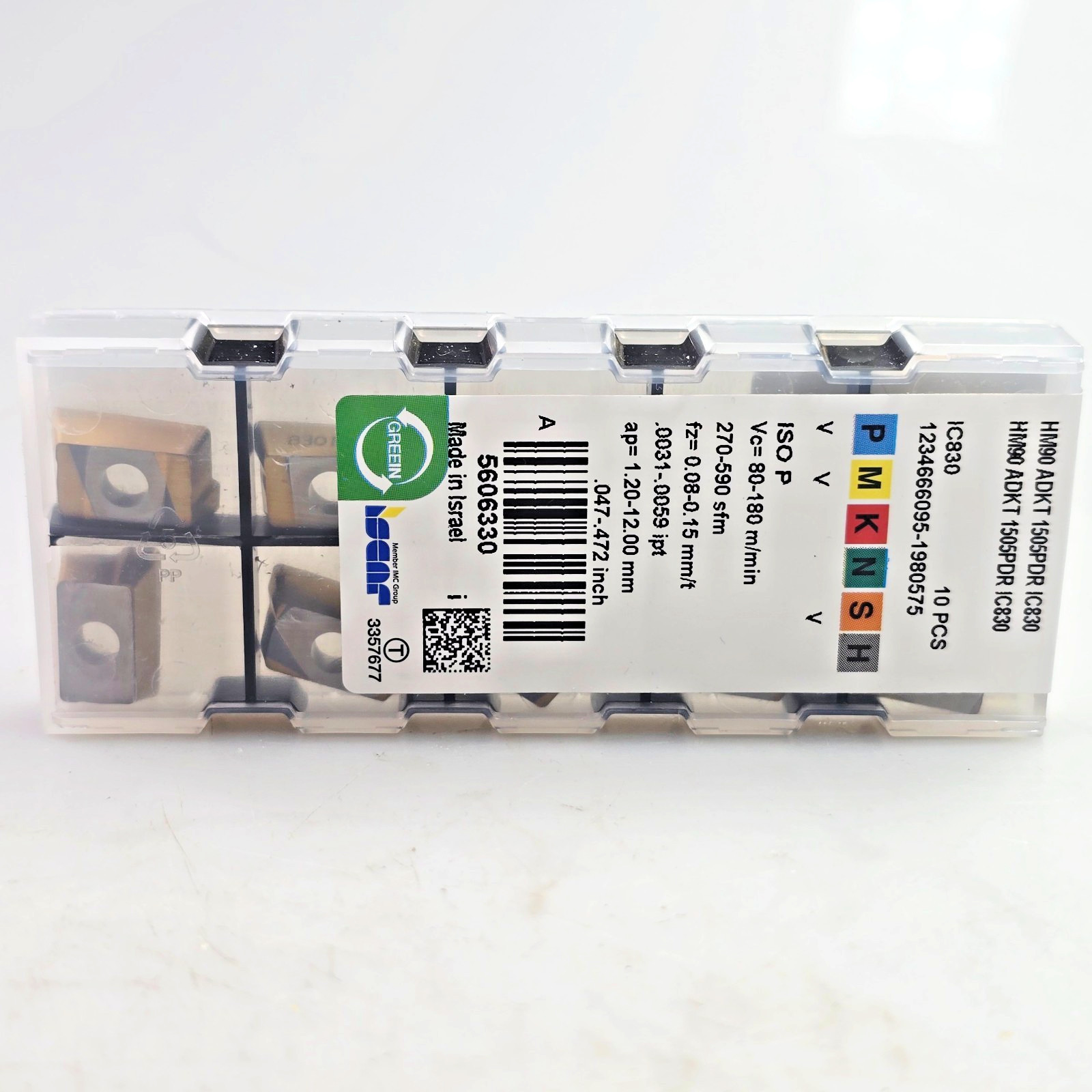 Iscar HM90 ADKT 1505PDR IC830 Carbide Milling Inserts (Box of 10)