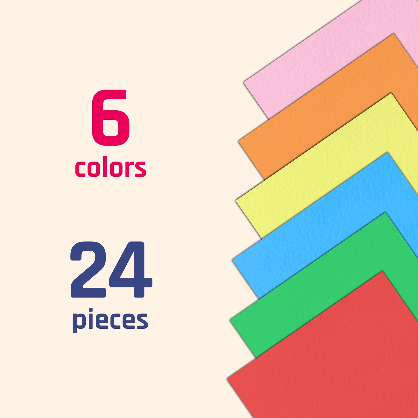 24 Pieces, 85 lb (230 gsm) – Colored Cardstock, 6 Assorted Colors – Laser and…