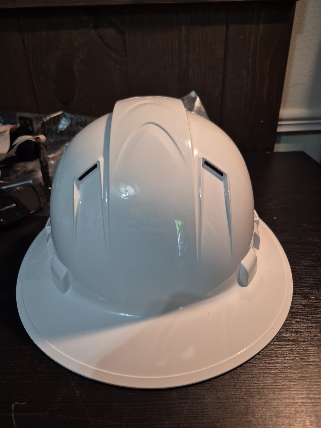 Pyramex HP54110V Ridgeline Full Brim White Hard Hat «Corpay» Logo 4 Point Ratche