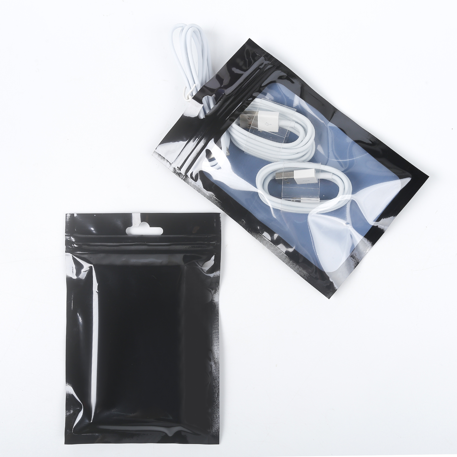 QQ Studio 100 Black Window QuickQlick™ Bags with Zip Seal for Phone Accessories