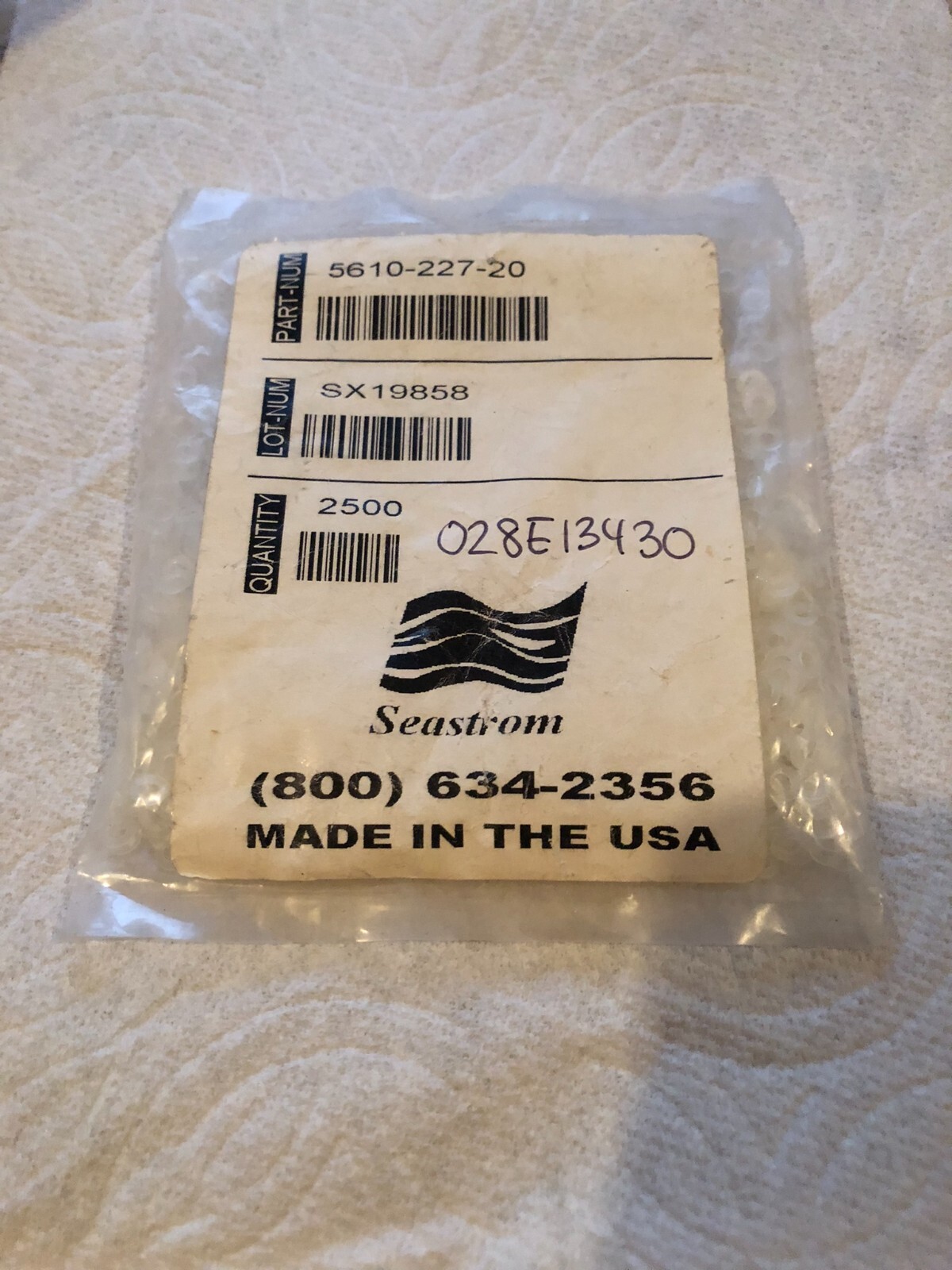 Seastrom 5610-227-20 Flat Nylon Washers – Bag of 2500 Pieces