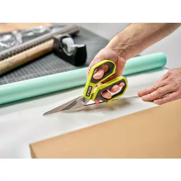 NEW Heavy-Duty Straight Scissors with Metal Core and Built-In Tape Breaker Tool