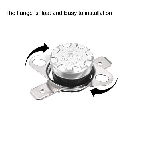 KSD301 Thermostat Switch 50°C 122°F 10A NC Adjustable Snap Number of Items: 5