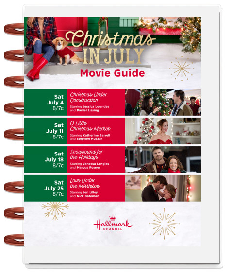 Hallmark Christmas in July Movie List 2026 Dashboard for use with HAPPY Planner~