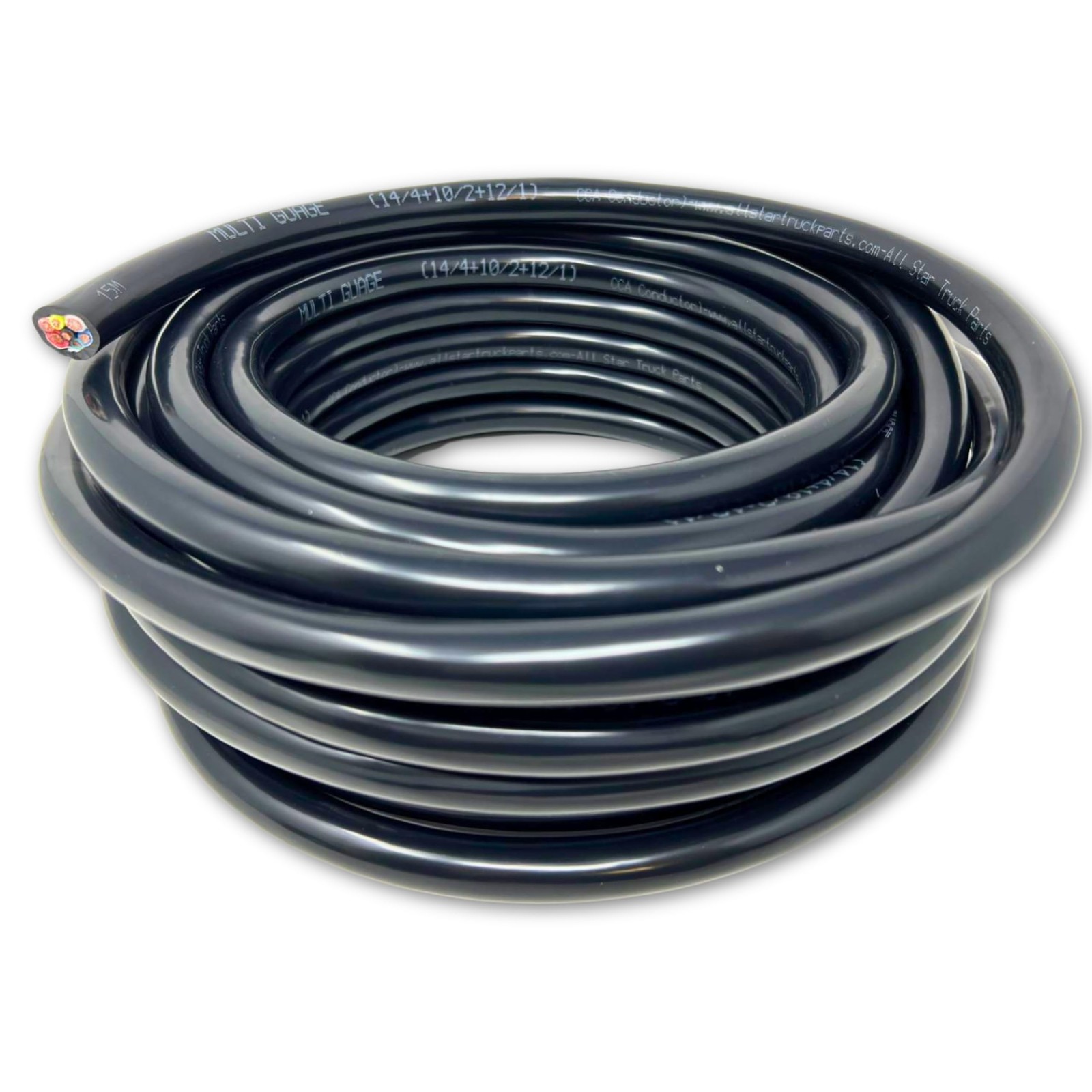 Heavy Duty 14/12/10AWG Multi Gauge 7 Way CCA Conductor Wire RV Trailer Tow Ca…
