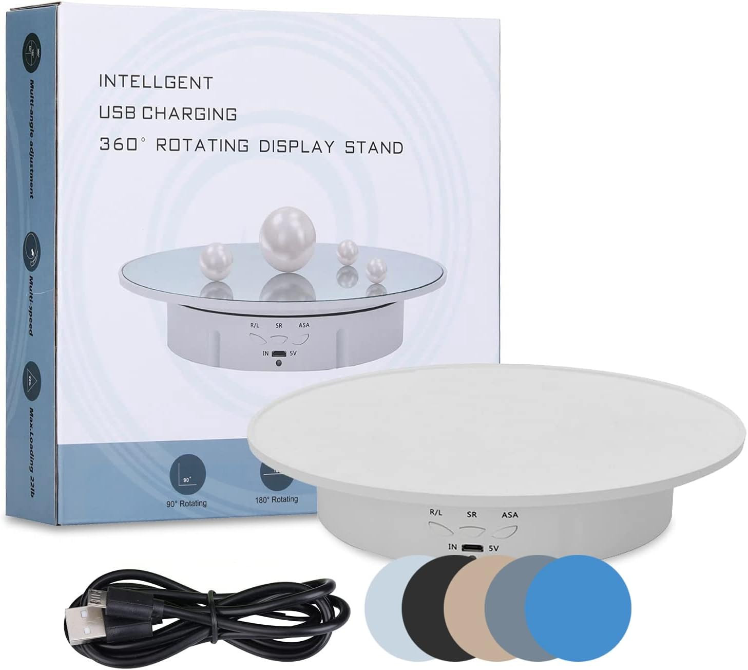 Motorized Rotating Display Stand, 7.87Inch /17.6Lbs Load, 360 Degree