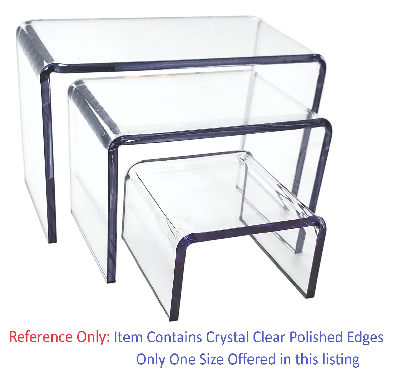 T’z Tagz Any 3-Inch-Deep Clear Acrylic Riser Display Stands New 2 Pack Variation