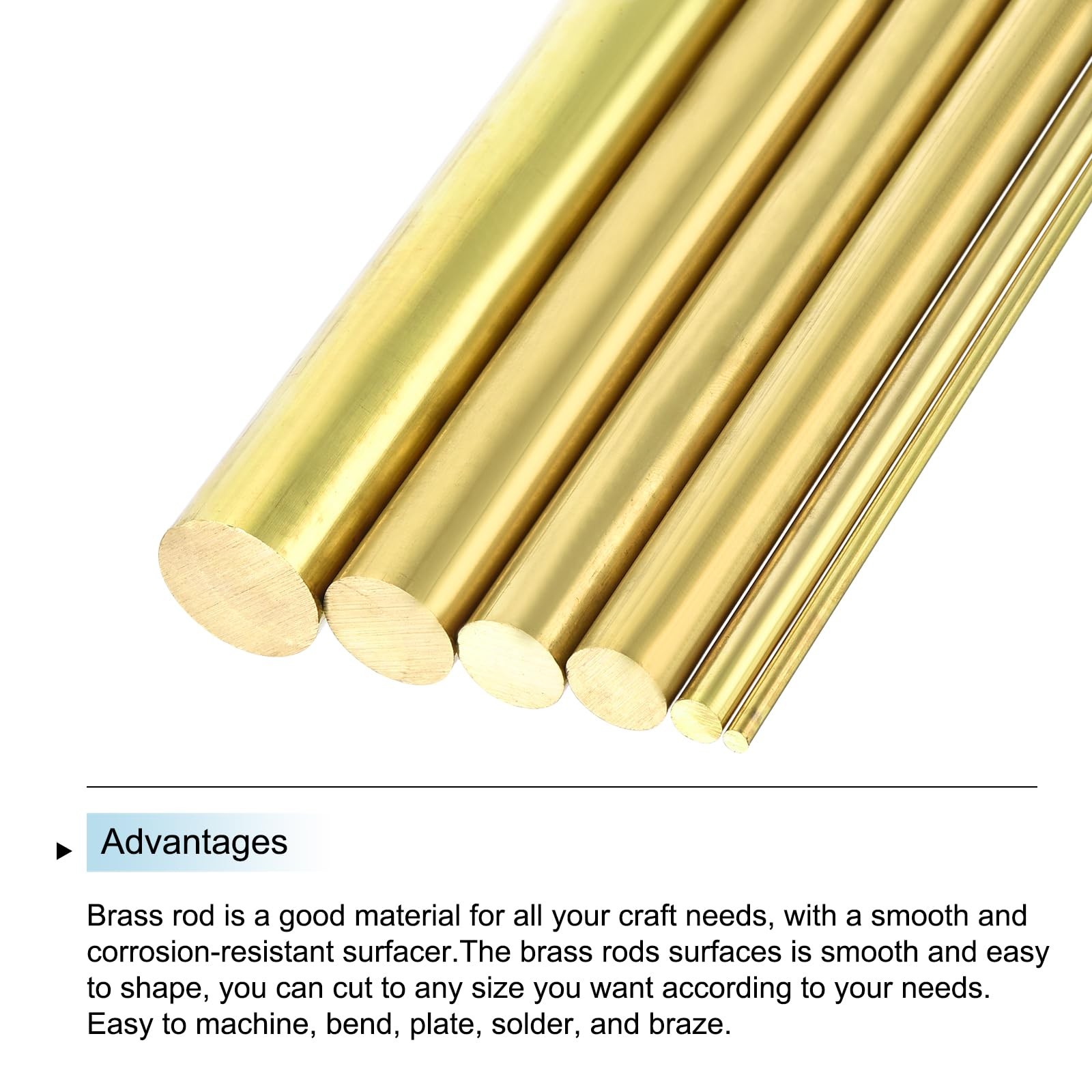 MECCANIXITY 2pcs Brass Rods (6mm) 1/4 Inch x (150mm) 6 Inch Brass Solid Round…