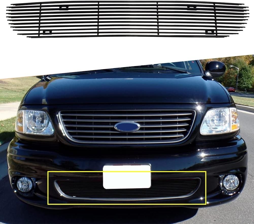 2003 Ford150 Lightning Front Bumper Billet Grille Black Powder Coated Finish