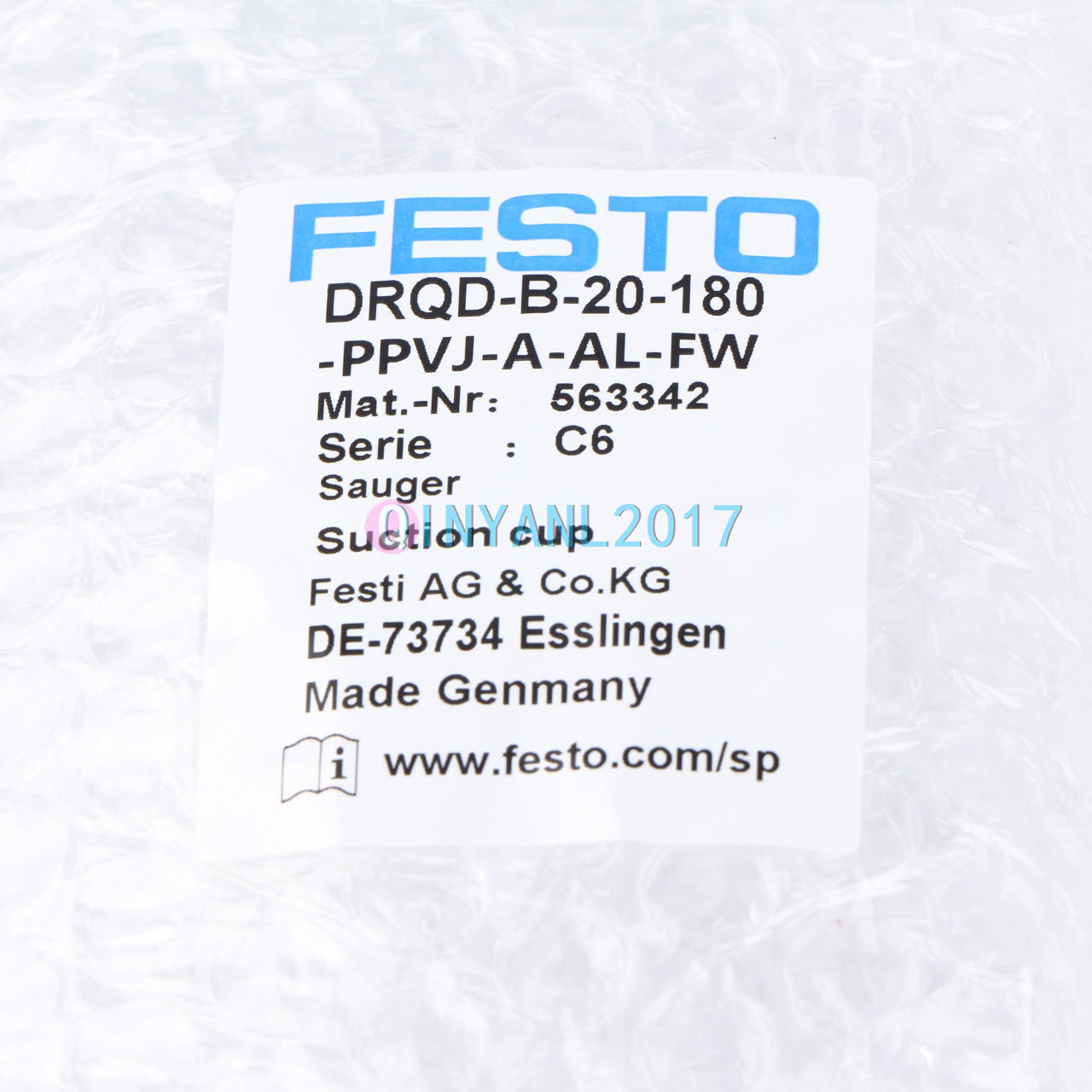 New In Box FESTO DRQD-B-20-180-PPVJ-A-AL-FW (563342) Twin-piston Cylinder